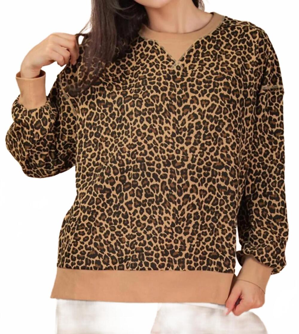 NEW NEW IN leopard printed knit top in animal